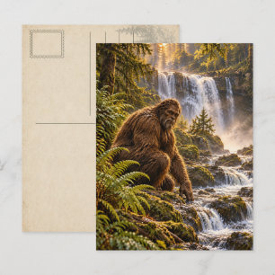Tarjeta postal de Bigfoot Guardian de la cascada