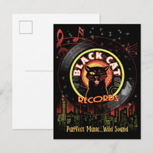 Tarjeta postal de Black Cat Records – Vinyl de clu