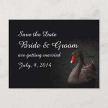 Tarjeta Postal de Black Swan Save the Date