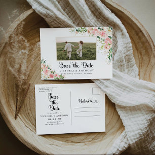 Tarjeta Postal de Blush Pink Rose para Guardar la