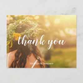 tarjeta postal de boda amarilla de jardín de limón