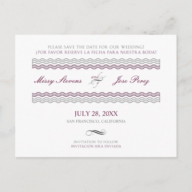 Tarjeta Postal de Boda Bilingüe para Guardar la Fe (Anverso)