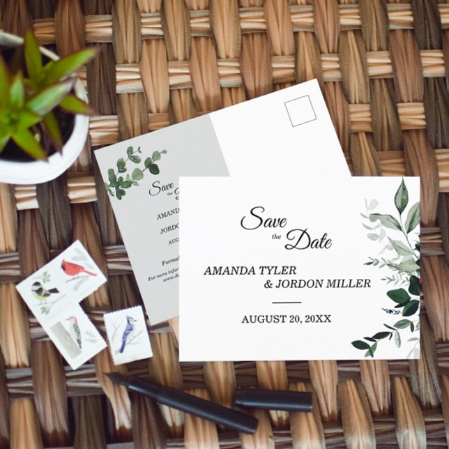 Tarjeta Postal de Boda Botánica Neutral para Guard (Subido por el creador)
