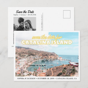 Tarjeta Postal de Boda Catalina Island Save the Da