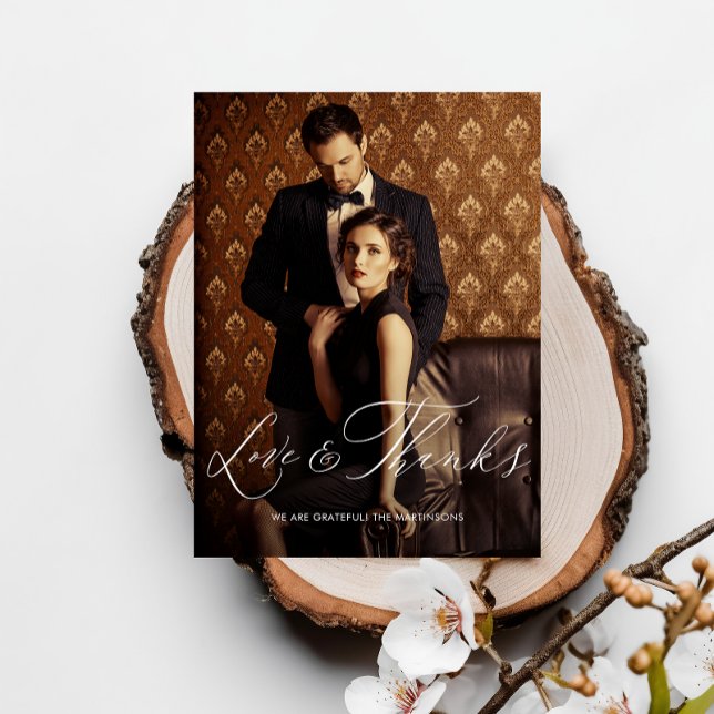 Tarjeta postal de boda con foto y guión de amor y  (Subido por el creador)