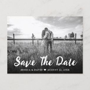 Tarjeta Postal de Boda con Foto y Letra Rústica pa