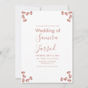 Tarjeta postal de boda con motivo floral moderno n