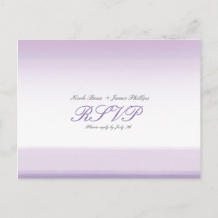 Tarjeta postal de boda de acuarela púrpura lavanda
