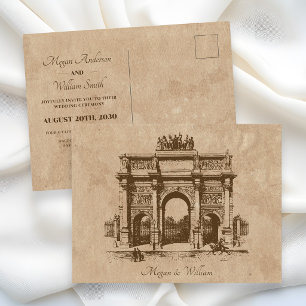 Tarjeta postal de boda de arquitectura histórica v