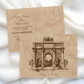 Tarjeta postal de boda de arquitectura histórica v