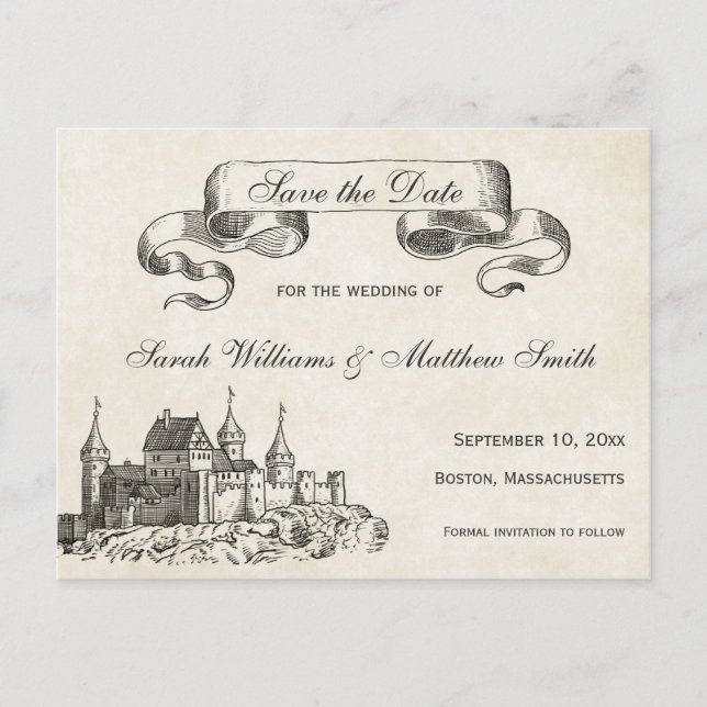 Tarjeta Postal de Boda de Cuento de Hadas para Gua (Anverso)