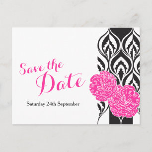 Tarjeta postal de boda de dianthus rosa para guard