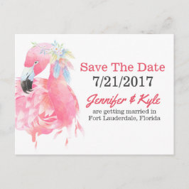Tarjeta Postal de Boda de Flamenco Rosa Save The D