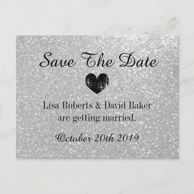 Tarjeta postal de boda de guardar la fecha con bri (Anverso)