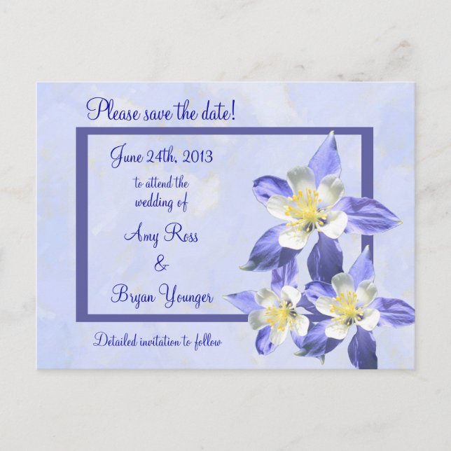 Tarjeta postal de boda de Guardar la fecha de Aqui (Anverso)