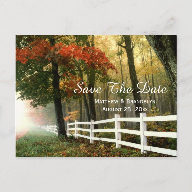 Tarjeta postal de boda de guardar la fecha de maña (Anverso)
