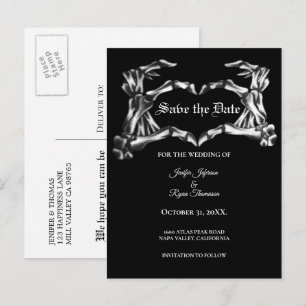 Tarjeta postal de boda de halloween elegante para