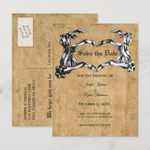Tarjeta postal de boda de halloween elegante para