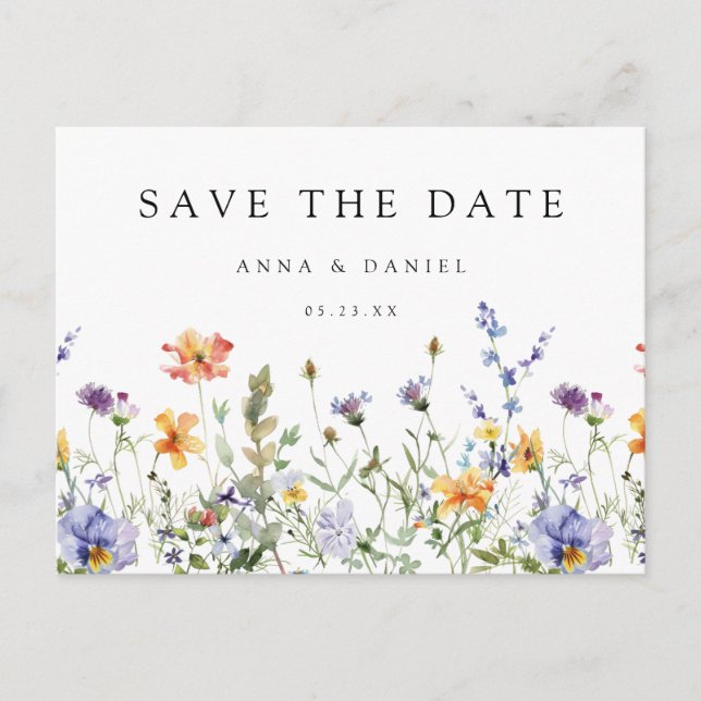 Tarjeta Postal de Boda de Jardín de Flores Silvest (Anverso)