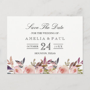 Tarjeta postal de boda de peonías rosadas para gua