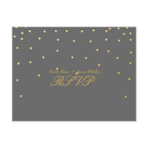 Tarjeta postal de boda de respuesta con confeti gr