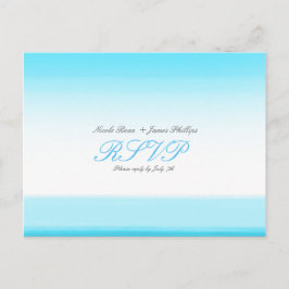 Tarjeta postal de boda de respuesta de acuarela az