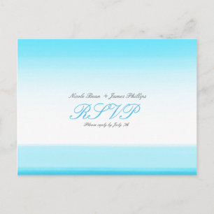 Tarjeta postal de boda de respuesta de acuarela az