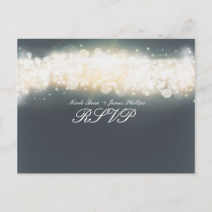 Tarjeta postal de boda de respuesta Gris Brillante