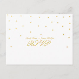 Tarjeta postal de boda de respuesta White & Small
