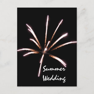Tarjeta postal de Boda de verano de fuegos artific