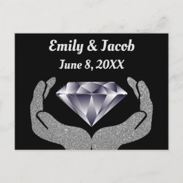 Tarjeta postal de boda Diamond Hands