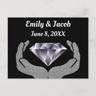 Tarjeta postal de boda Diamond Hands
