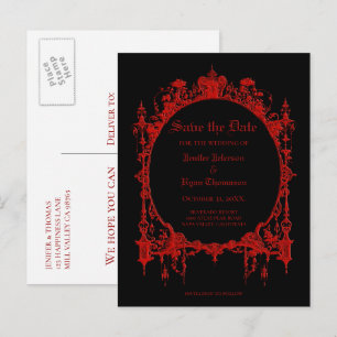 Tarjeta postal de boda elegante de Halloween para