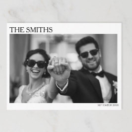 Tarjeta Postal de Boda Elopement Editorial Elegant