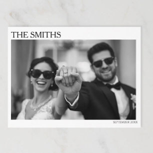 Tarjeta Postal de Boda Elopement Editorial Elegant
