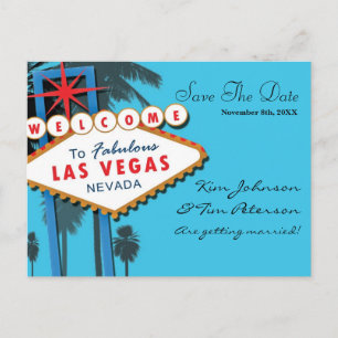 Tarjeta Postal de Boda en Casino de Las Vegas para