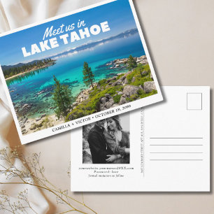 Tarjeta postal de boda en Lake Tahoe para guardar 
