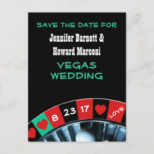 Tarjeta postal de boda en Las Vegas para guardar l