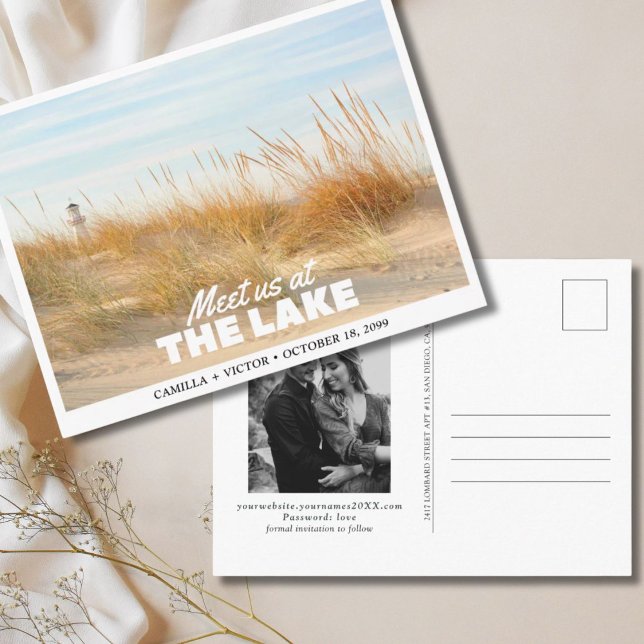 Tarjeta postal de boda en los Grandes Lagos para g (Great Lakes Wedding Save the Date Postcard
)