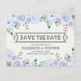 Tarjeta postal de boda floral en acuarela para gua