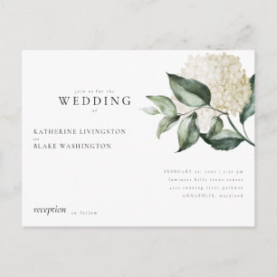 Tarjeta Postal de Boda Invitación Simple Hortensia
