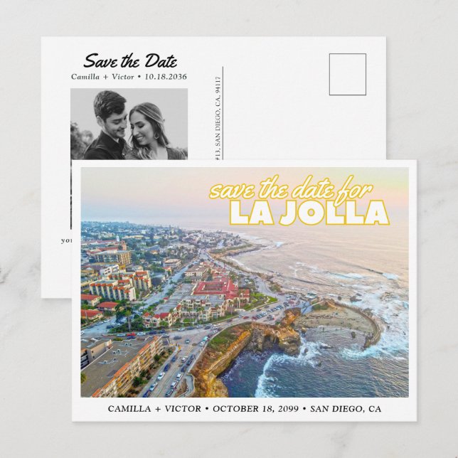 Tarjeta Postal de Boda La Jolla para Guardar la Fe (Anverso / Reverso)