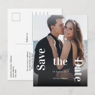 Tarjeta postal de boda minimalista para guardar la