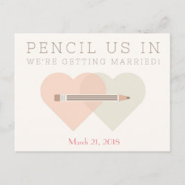 Tarjeta postal de boda para guardar la fecha