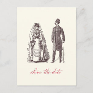 Tarjeta postal de boda para guardar la fecha