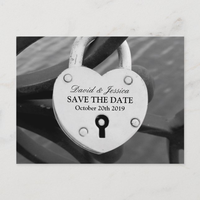 Tarjeta postal de boda para guardar la fecha | Cer (Anverso)