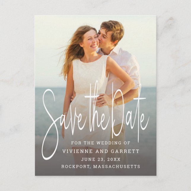 Tarjeta Postal de Boda para Guardar la Fecha con u (Anverso)