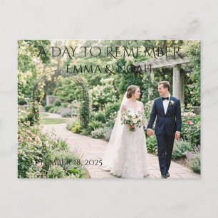 Tarjeta postal de boda para recordar un día