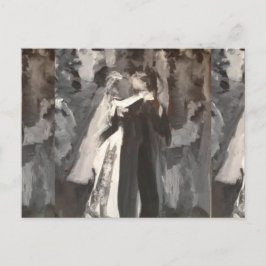 Tarjeta postal de boda Pintura de pareja de casado