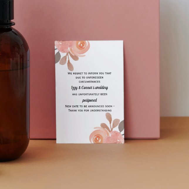 Tarjeta postal de boda pospuesta floral (Subido por el creador)